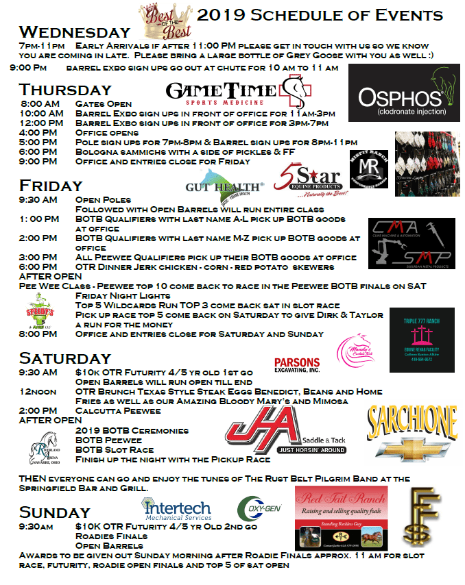 schedule BOTB 2019 update